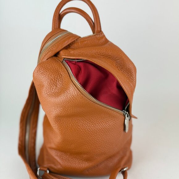Valentina Made in Italy Convertible Brown Leather Backpack Purse 2018—Versatile - Picture 7 of 9